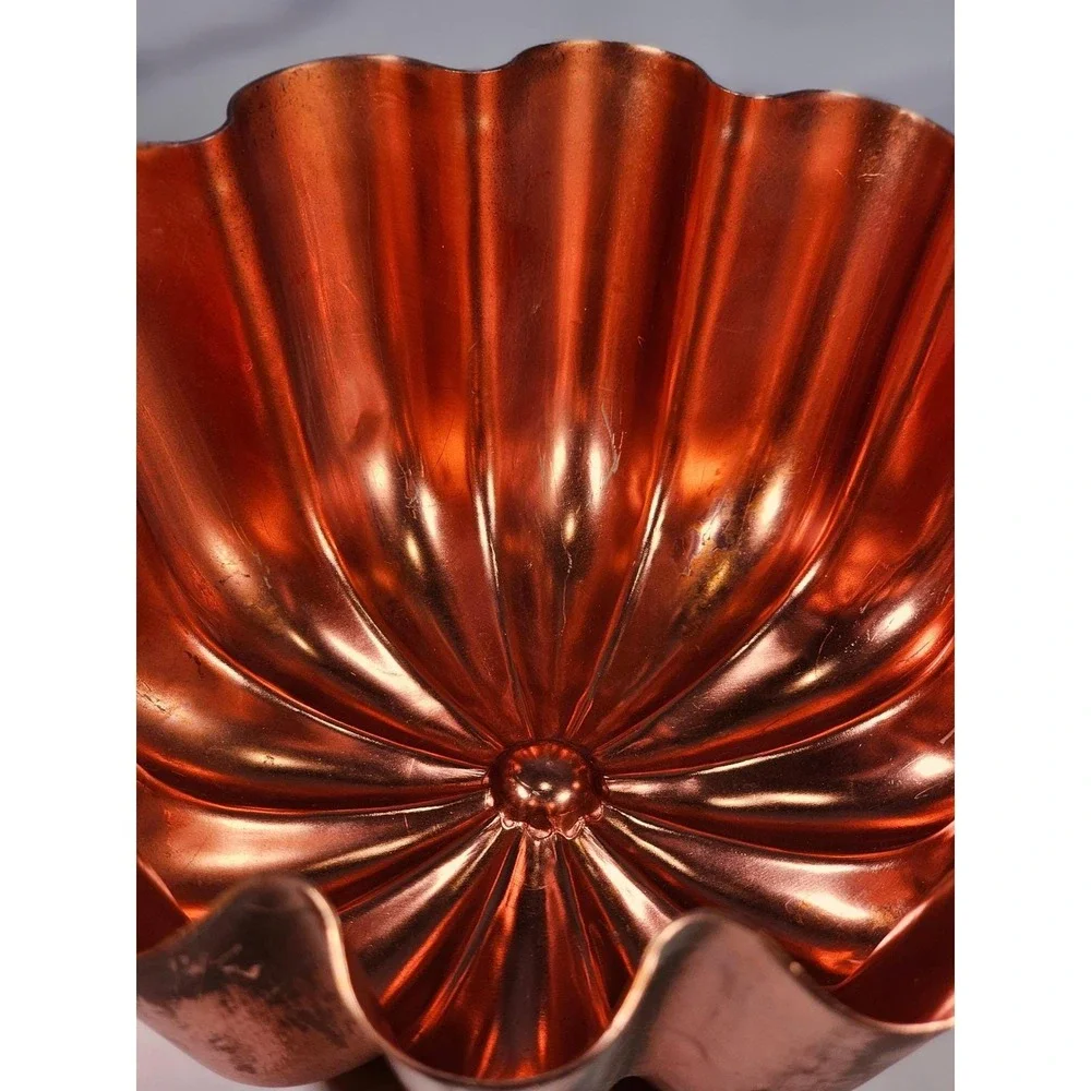Vintage Copper Fluted Tart Pan Fluted Bowl Dessert Pan
